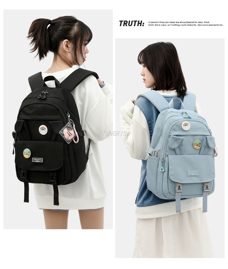 Teen Girls Casual School Backpack Schoolbag High Middle School Book Bags Daypack Women Daily Travel Laptop Bag Mochila Feminina