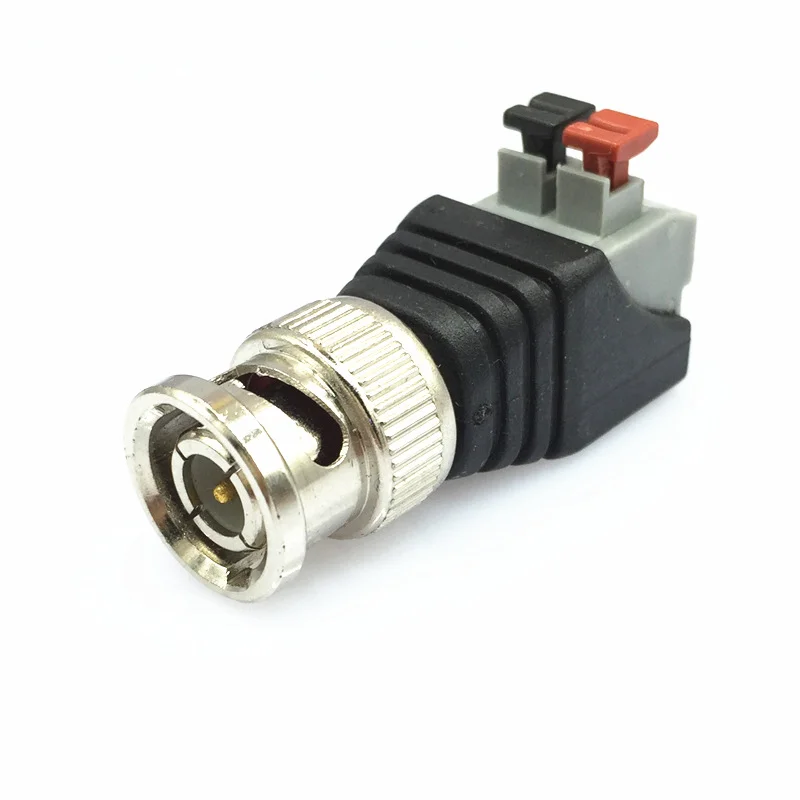 Terminal Camera CCTV BNC Male Video Balun Connector Cable Adapter Plug Pressed connected for CCTV Camera