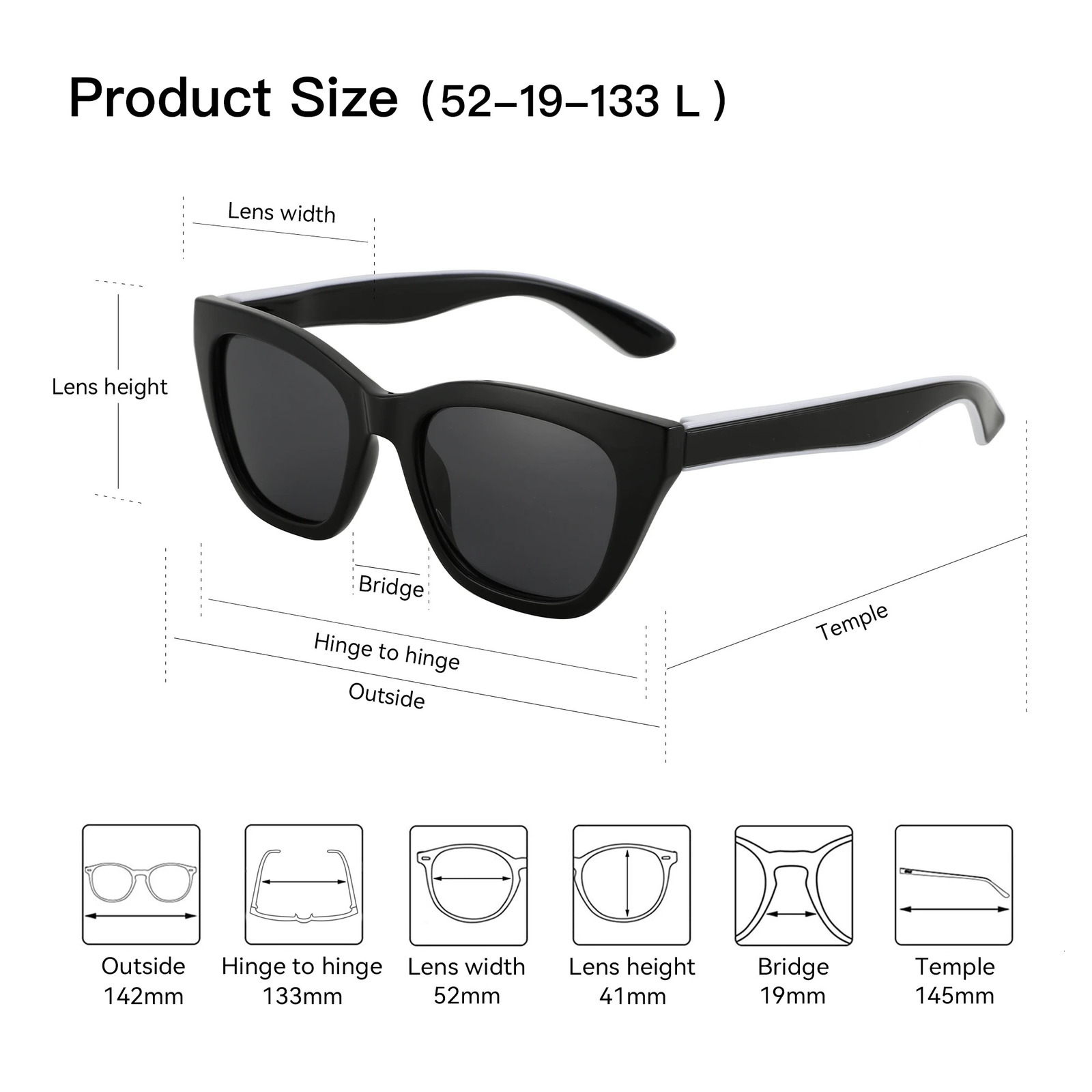 ZENOTTIC Square Polarized Sunglasses 2025 Fashion Women Thick Frame UV400 Women Shopping Gif Protective Sunglasses 241031