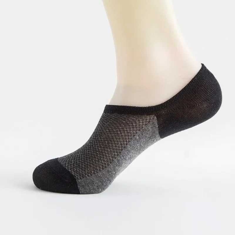 Summer Hollow Out Mesh Breathable Mens Sock Slippers Low Cut Ankle Boat Men Male Silicone Non-slip Invisible No Show LX241102