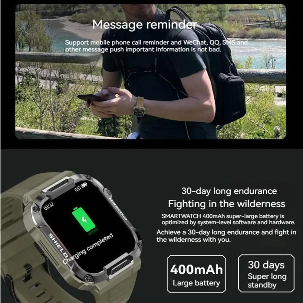 Mk66 Sport Smart Watch Outdoor Bluetooth-compatible Call Music Play Heart Rate Monitor Health Sports Bracelet Watch For Men