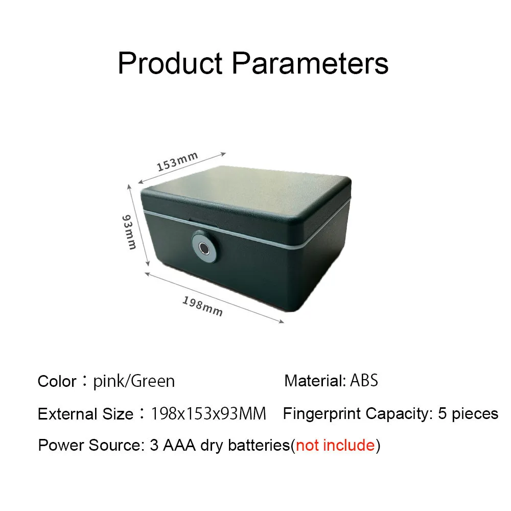 Fingerprint Safe Box Mini Safe Money Cash Coin Jewelry Security Storage Box Office Household File Secret Hidden Piggy Bank