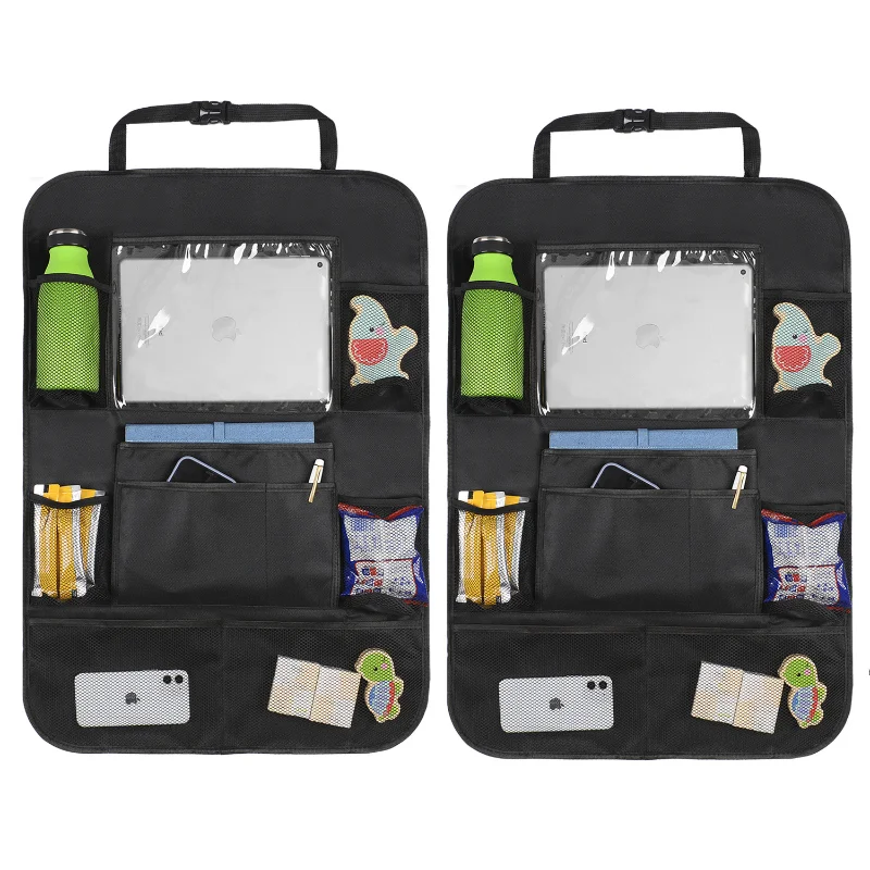 Children Car Seat Organizer Multifunctional Oxford Fabric Car Back Multi Pocket Storage Bag with Tablet Holder Protector for Kid