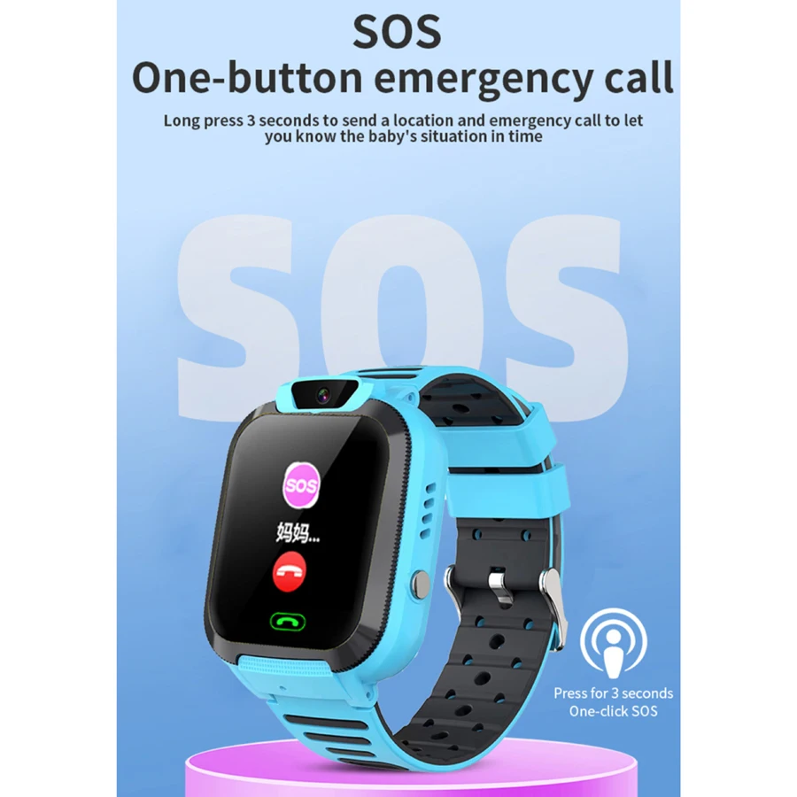 Kids Smart Watch Smartwatch Wrist Children Boys Girls GPS Tracker Waterproof Electronic Digital Connected Wristwatch Clock Child