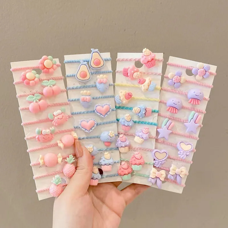 10-50pcs Children's Rubber Band Does Not Hurt The Hair Elastic Good Girl Baby Head Rope Hair Tie Hair Chirp Scrunchies Headdress