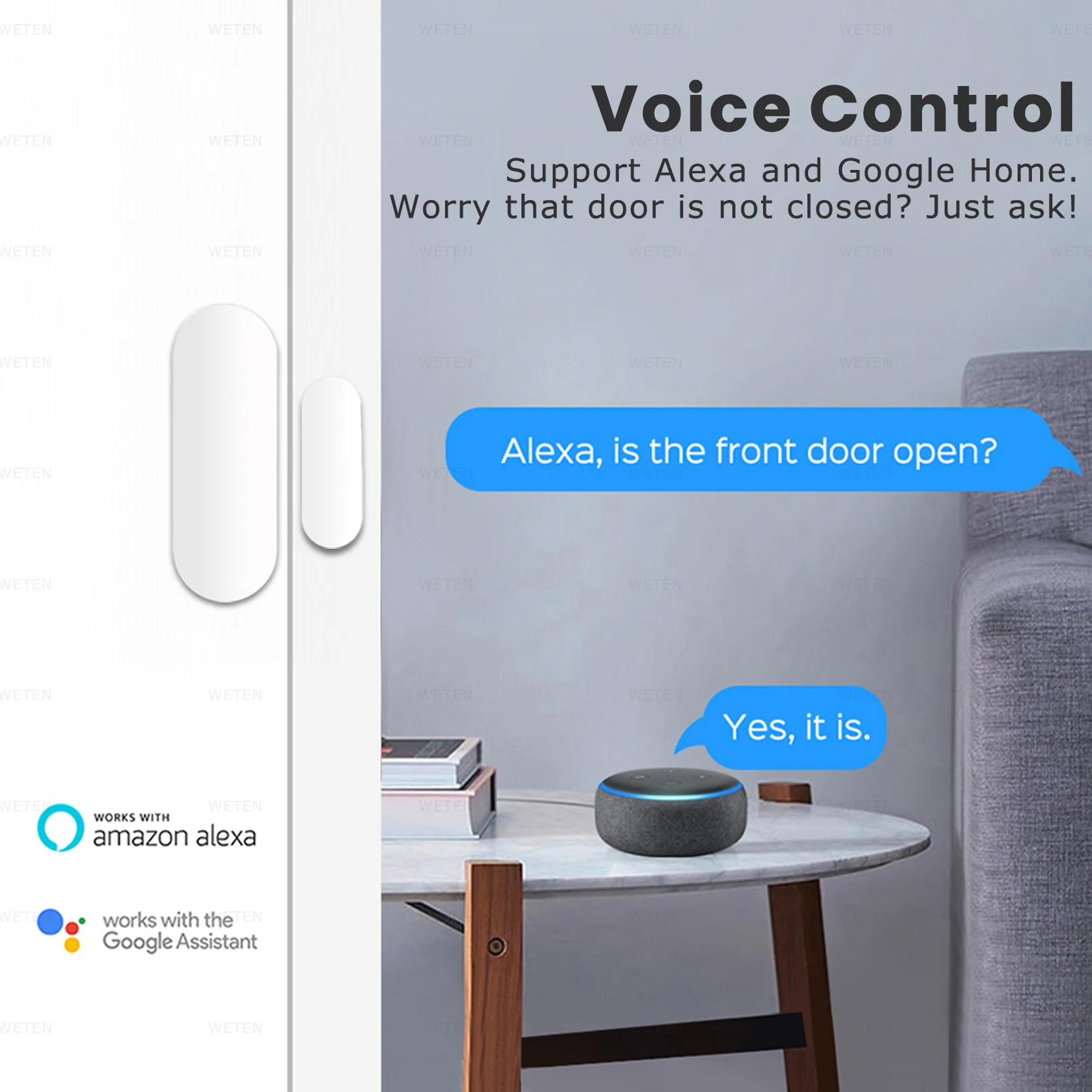 Tuya Zigbee Window Sensor, Door Open Close Detector Alarm, Smart Life App Support Alexa Google Home