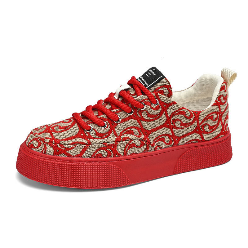 2024 Canvas Sneakers Men Fashion Spring Autumn Casual Men's Platform Lace Up Flats Non-slip Wear-resistant Sports Shoes a81a5