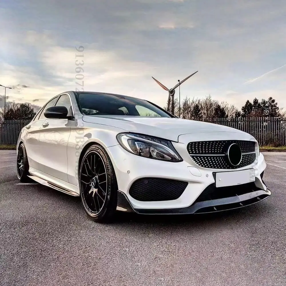 Front Bumper Grille Racing Grill Diamond Style For Mercedes Benz C W205 C205 S205 2014-2021 C180 C200 C250 C260 C300 Mesh