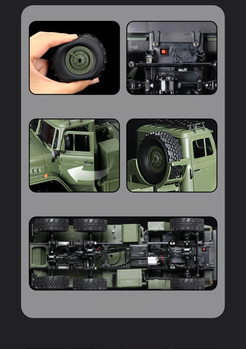 WPL B36-3 Full Scale Military Remote Control Transport Vehicle Model 1/16 RC CAR Super long Crawler Monster CAR Monster Truck