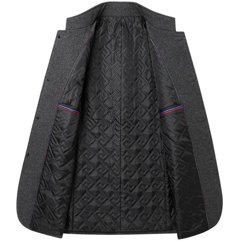 BOLUBAO Mens Wool Jacket Zhongshan Set Stand up Collar Mens Autumn/Winter Style Wool Coat 241031