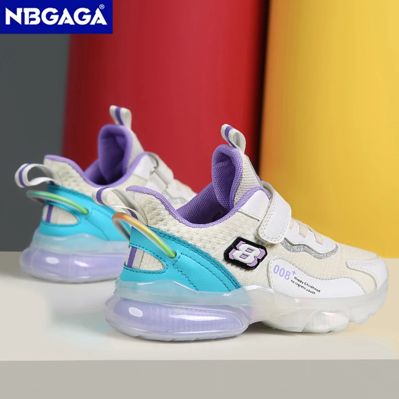 Kids Autumn Sneakers Girls School Casual Shoes Outdoor Breathable Running Shoes Light Soft Tenis Pink Non-slip Children Footwear