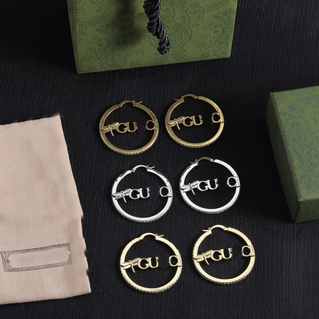 New Earrings Jewelry Luxury Dragonfly Diamond Earrings Ladies Large Loop earrings Designer Jewelry Earrings Valentine's Day Gift Engagement Designer jewelry