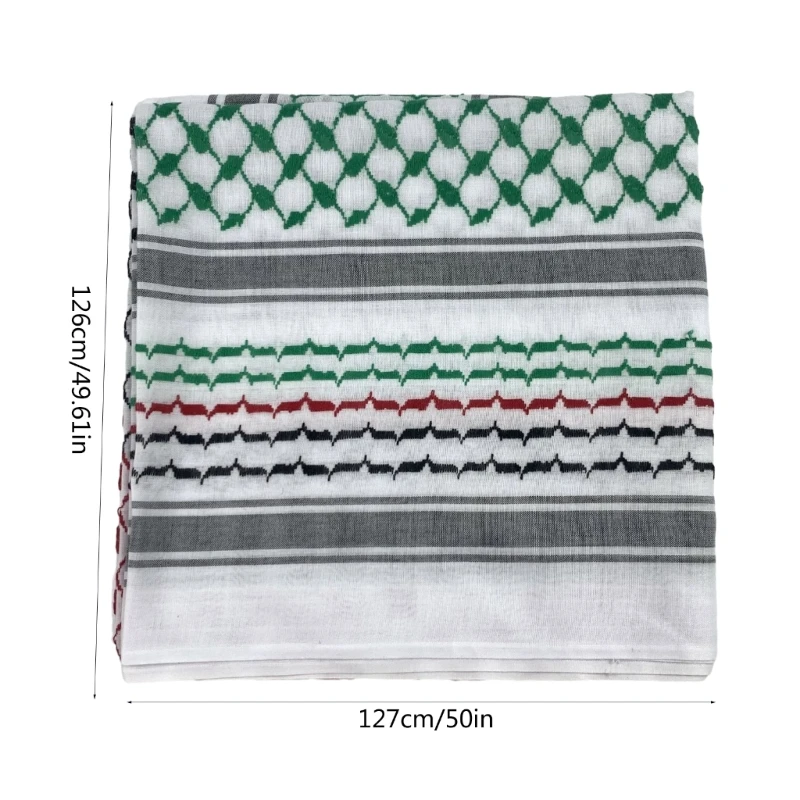 Shemagh Desert Scarf Geometric Jacquard Arab Keffiyeh Turban Shawl Wrap Square Scarves Bandana Head Wraps for Men
