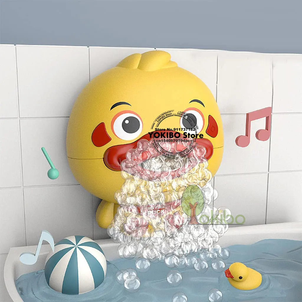 Baby Bath Toys Bubble Machine Duck Crabs Frog Music Kids Bath Toy Bathtub Automatic Bubble Maker Baby Bathroom Toy for Children