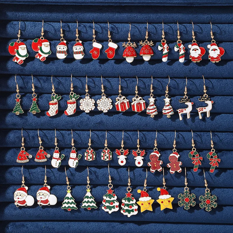 Womens Christmas Pendant Earring Set Hook Christmas Day Earrings Party Jewelry Christmas Gift 241031
