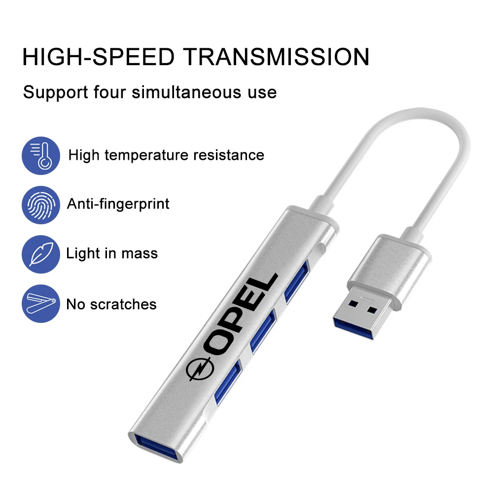 4 In 1 Car USB HUB Charger Power Cable Type C Car Accessories For Opel Astra H J G K Insignia Corsa C D Vectra C B Meriva a