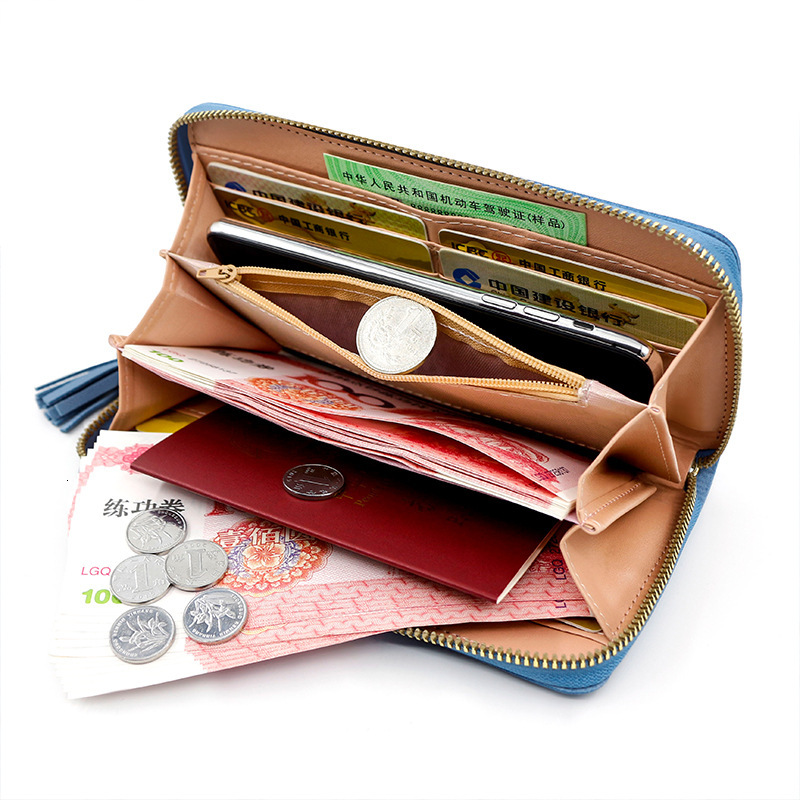 Women Long Zipper Wallet Card Holder PU Leather Clutch Coin Purse Large Capacity Lady Wristlet Phone Pouch HandBags Money Pocket