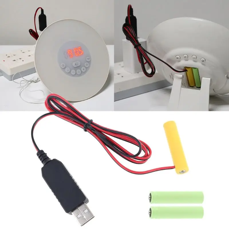 LR03 AAA Battery Eliminator USB Power Supply Cable Replace 1 to 4pcs 1.5V AAA Battery For Electric Toy Flashlight Clock