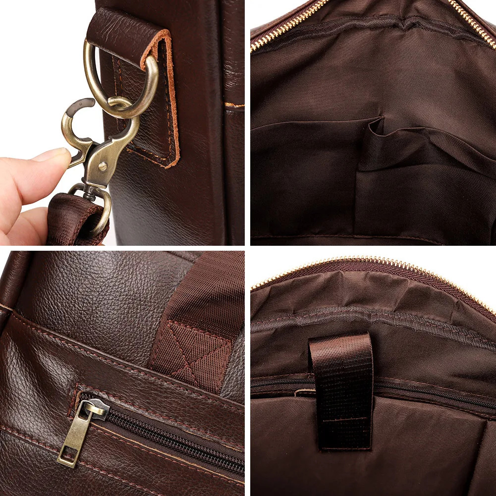 Men Briefcase Bag High Quality Business Genuine Leather Shoulder Messenger Bags Male Office Handbag 14 inch Laptop 241029