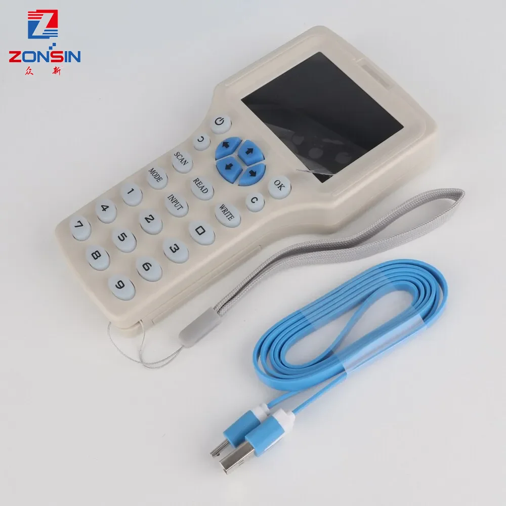 10 Frequency NFC Smart Card Reader Writer Duplicator 125K 13.56MHz RFID Copier USB Fob Programmer Copy Encrypted Key Replicator