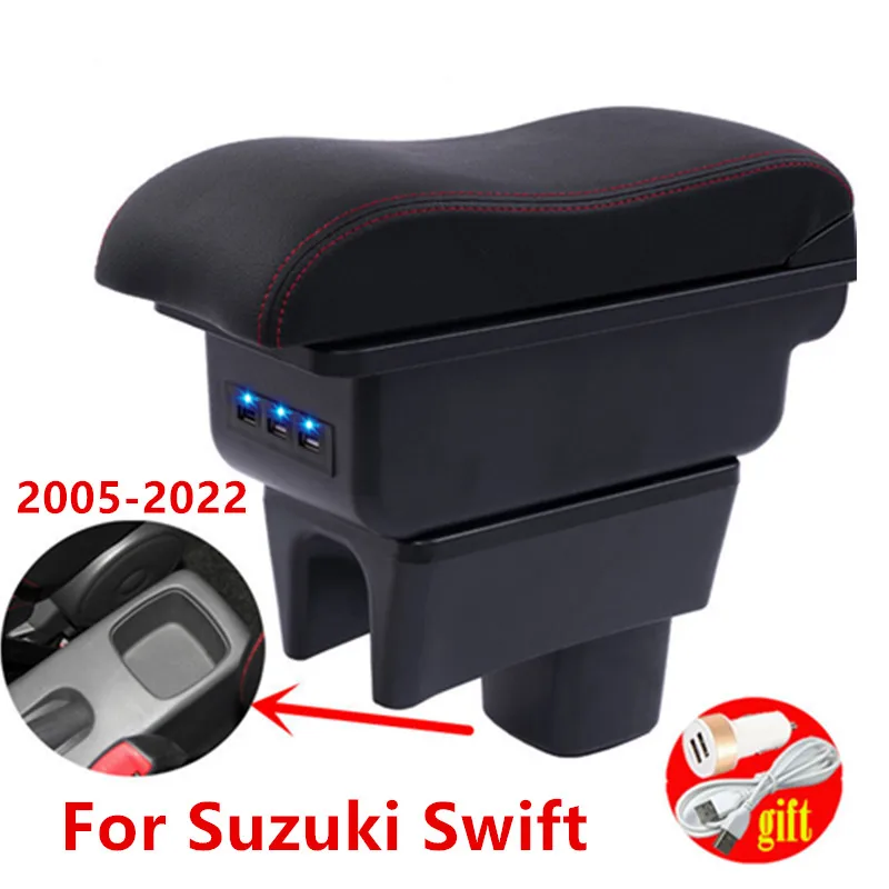 For Suzuki Swift 2005-2023 Armrest box Center Centre Console New Storage Box 2006 2007 2008 2009 2010 2012 2013 2014 2015 2016
