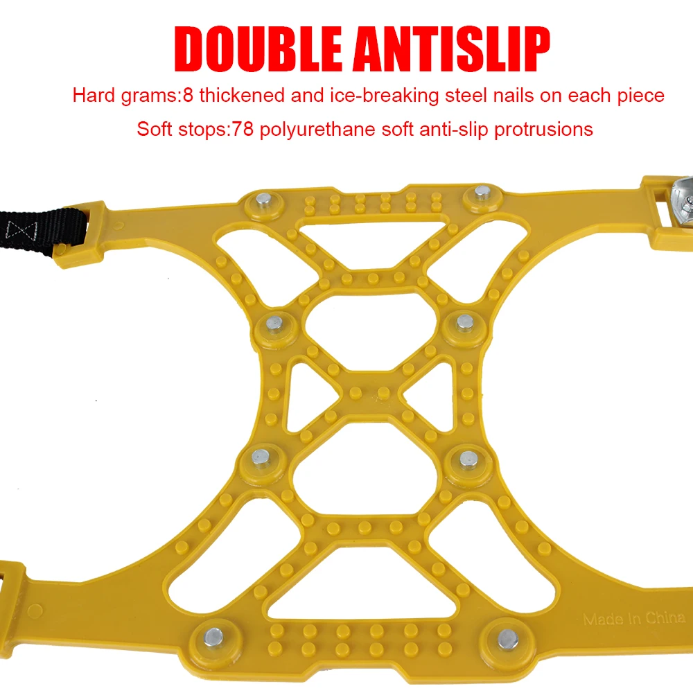 1 Piece Thickened Emergency Tool For Mud Ice Roadway Double Buckle TPU Wheel Snow Chains Car Tire Anti-skid Chain Adjustable