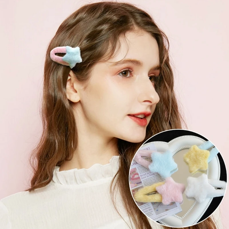 Plush Star Y2K-Style Star new Mini Star Hairpin Sweet Handmade Cute Pins Hairpin Headwear 2025 Hair Accessories Women Girls