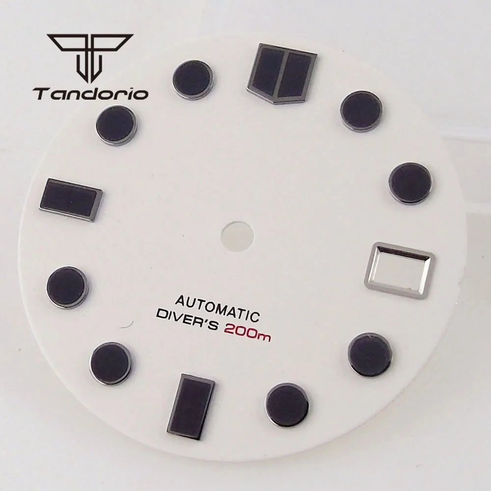 29mm Black White Sterile Watch Dial Face Date Display Window Hands Set Luminous Accessories Fit NH35 NH36 Automatic Movement