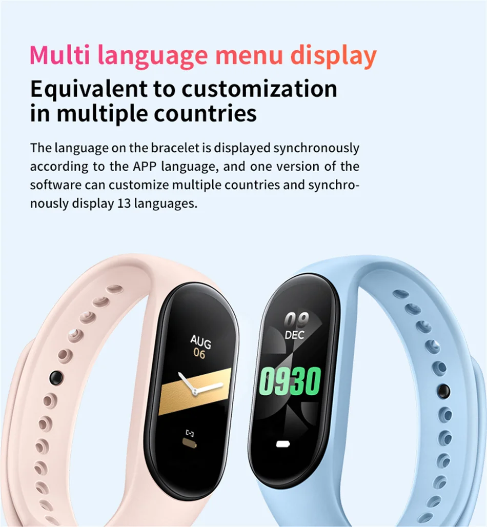 2023 New Smart Watch Band PK MI 6/7/8 Heart Rate and Blood Pressure Monitoring Sport Watch Activity Tracker Wristband For Xiaomi