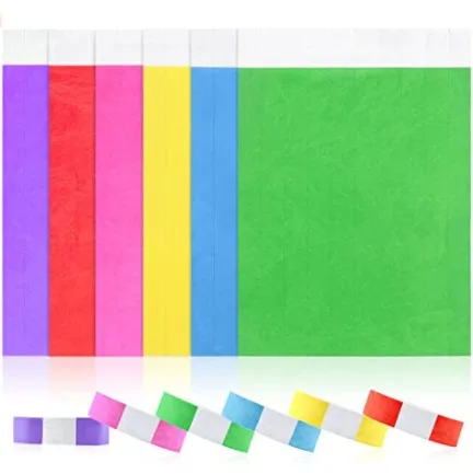 100 Pcs Count TYVEK Disposable Bracelets 3/4" PAPER WRISTBANDS for EVENTS