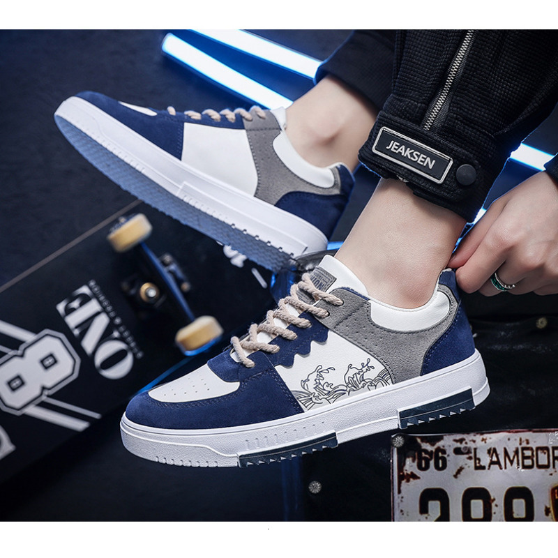 2023Men's Flat Student Breathable Fashion Lace-Up Sneakers Men's Comfort Sports Jogging Shoes Zapatillas Hombre be3d2