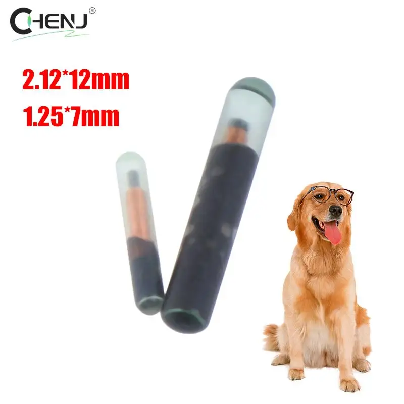 125KHZ/134.2KHZ 2.12*12mm/1.25*7mm Microchip Animal RFID Tag With EM4305 Chip ISO11784/5 FDX-B For Fish Dog Cat Idetification