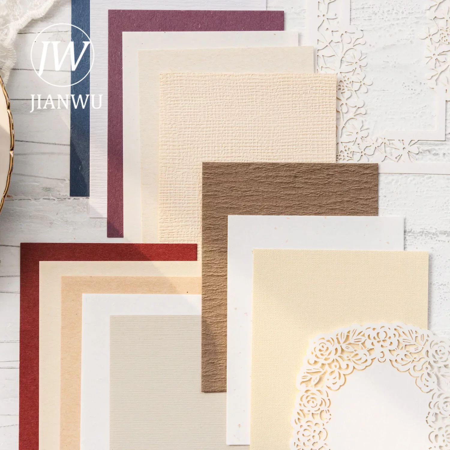 JIANWU 30 Sheets Hollow Echo Series Vintage Flower Hollow Decor Material Paper Creative DIY Junk Journal Collage Stationery