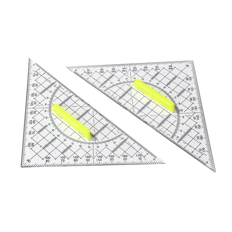 1PCS Transparent Multifunctional Triangular Ruler for Primary with Angle Coordinate Ruler Triangular Transparent Rule