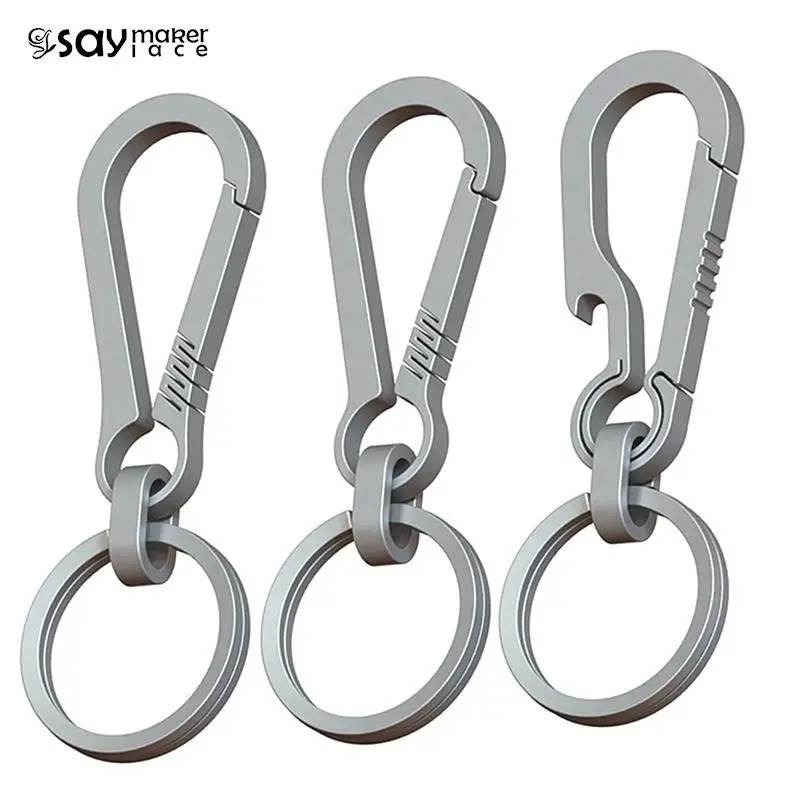 1PCS Alloy Keychain Tiranium Buckle Key Ring Car Accessories Titanium Buckles EDC Outdoor Tool