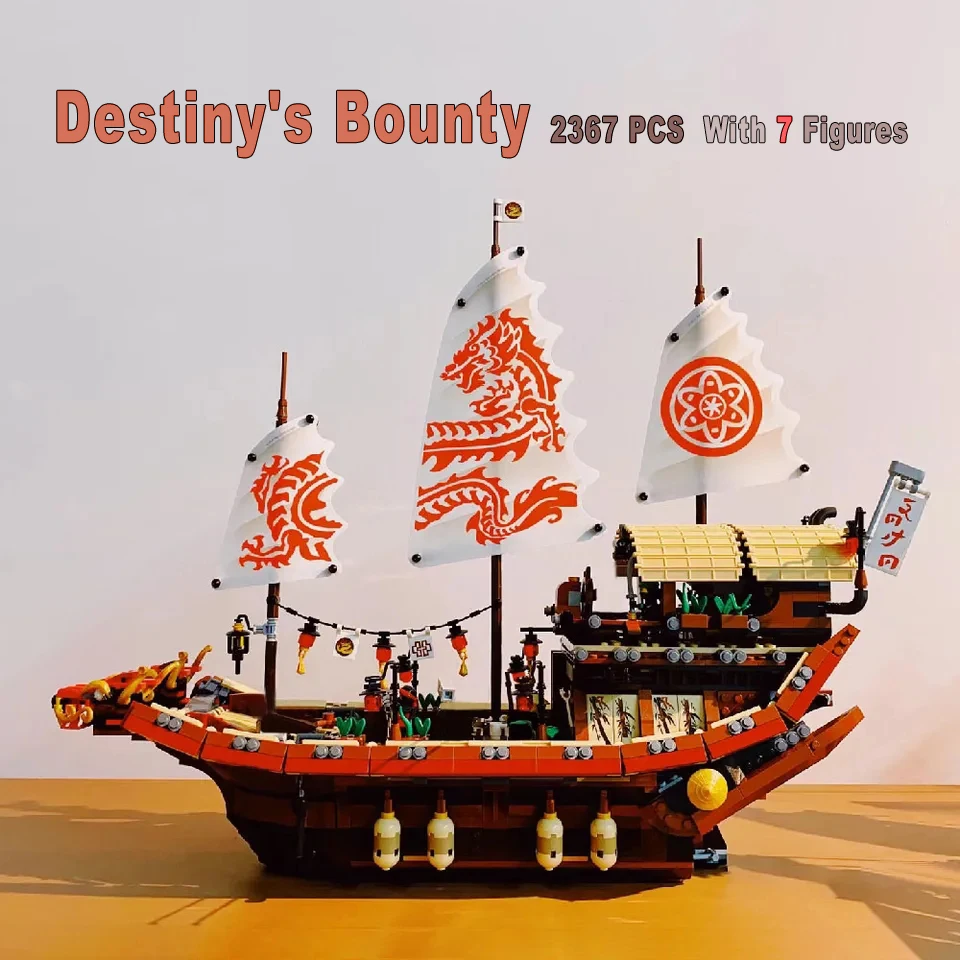 In Stock 06057 Destiny Boat 2367Pcs Flying Bounty Ship Building Blocks Bricks Kid Christmas Gifts Compatible 70618 In Stock 060