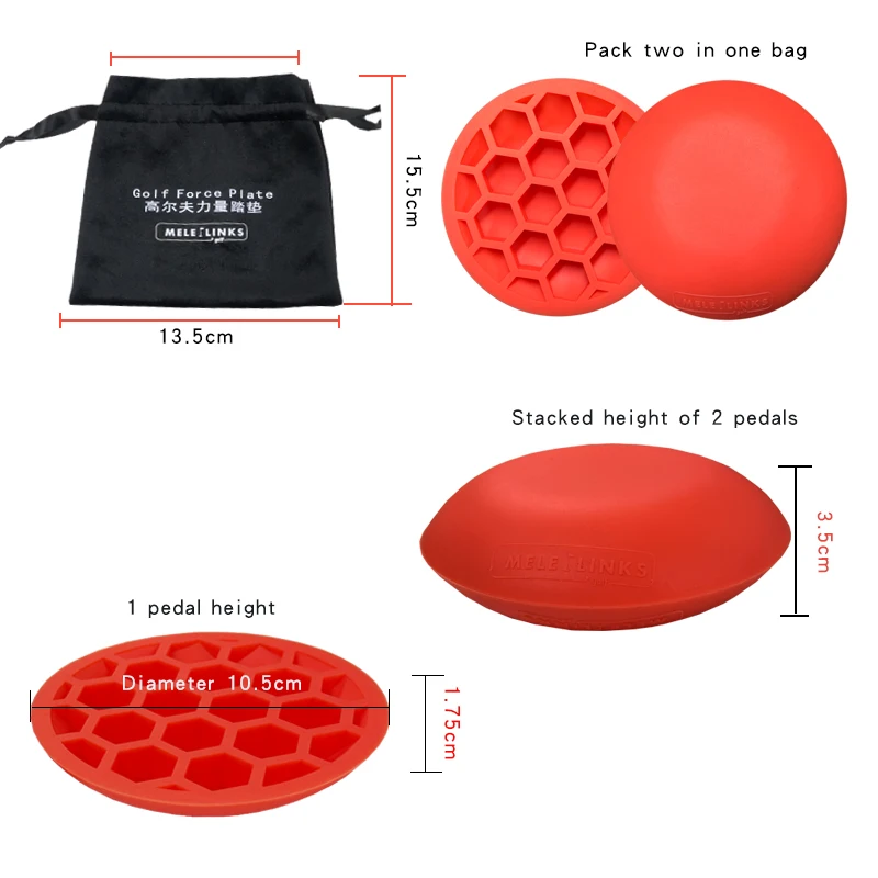 2 Pcs Golf Force Plates Step Pad Golf Trainer Rubber Anti-slip Postural Assisted Swing Practice Golf Training Aids Golf Supplies