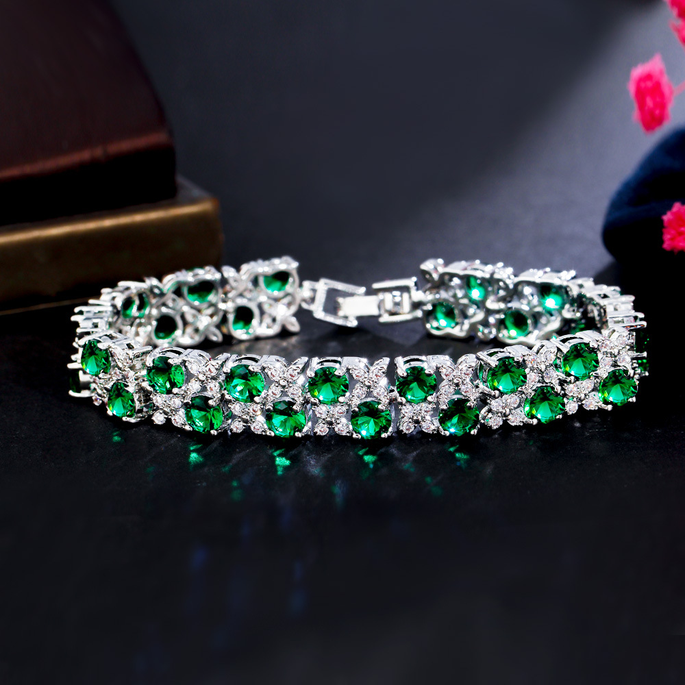 2025 Choucong Wedding Bracelets Handmade Tennis Sparkling Luxury Jewelry 18K White Gold Fill Multi Color 5A Zircon CZ Diamond Elegant Women Fashion Wi