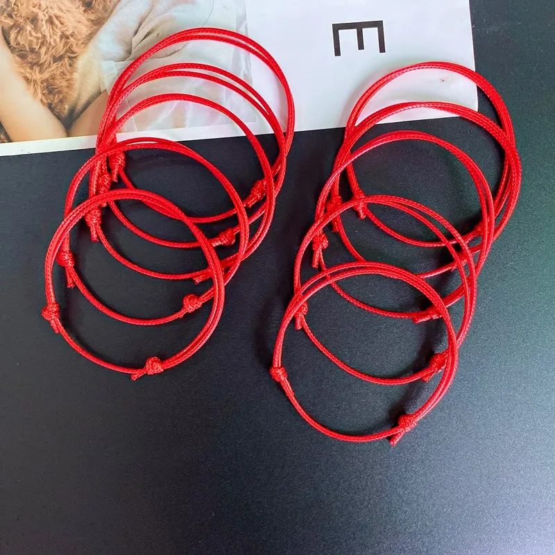 10 PCS/lots Rope Bracelet Black Red White Brown Color Wax Adjustable Lucky Bracelet Wholesale Hand Mix Color Jewelry for Men