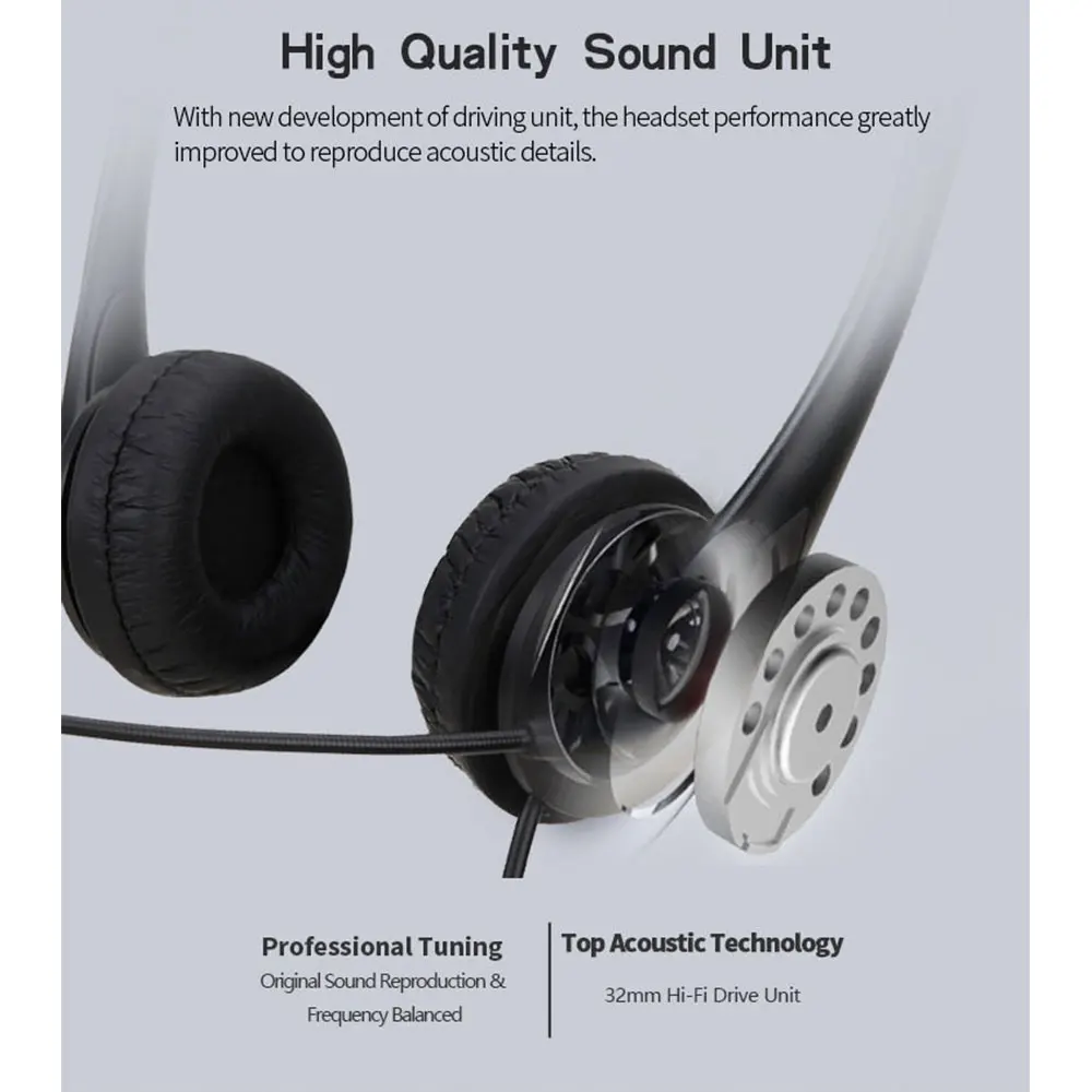 3.5mm/USB Computer Laptop Headphone with Noise Cancelling Microphone Chatting Network Teaching Video Conferencing Wired Headset