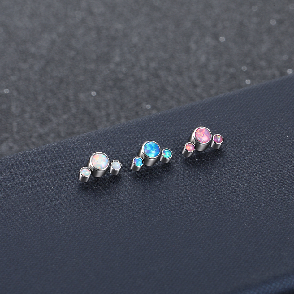 1PC Titanium Internally Threaded Ends Piercing Opal Dermal Top Earring Conch Helix Piercing Nose Medusa Lip Piercing Sex Jewelry