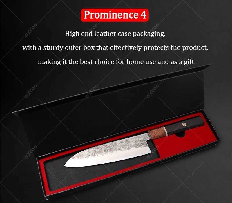 Professional Japanese Sanmi Knife Stainless Steel Kitchen Chef Knife Forging Hammer Pattern Kitchen Meat Smart Slicer Knife X241102