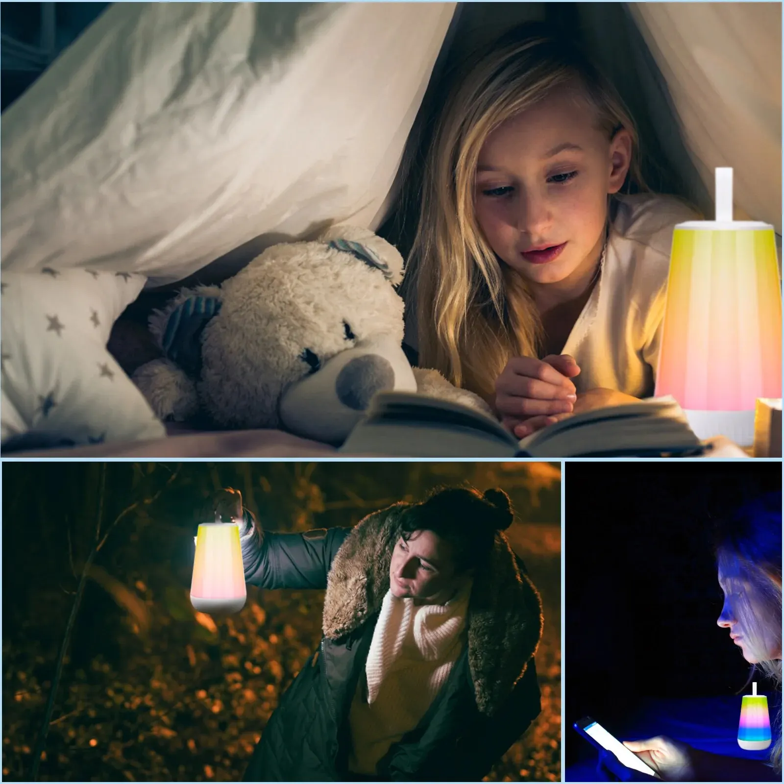 LED Night Light Touch Lamp RGB Table Lamp Bedside Lamp With Remote Control Touch Sensor Portable Desk Lamp For Reading Camping