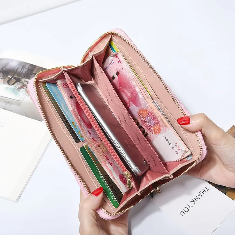 New Designer Fashion Butterfly Women's Wallet Wrist Handle Phone Case Long Money Bag Handbag Women's Wallet Card Clip