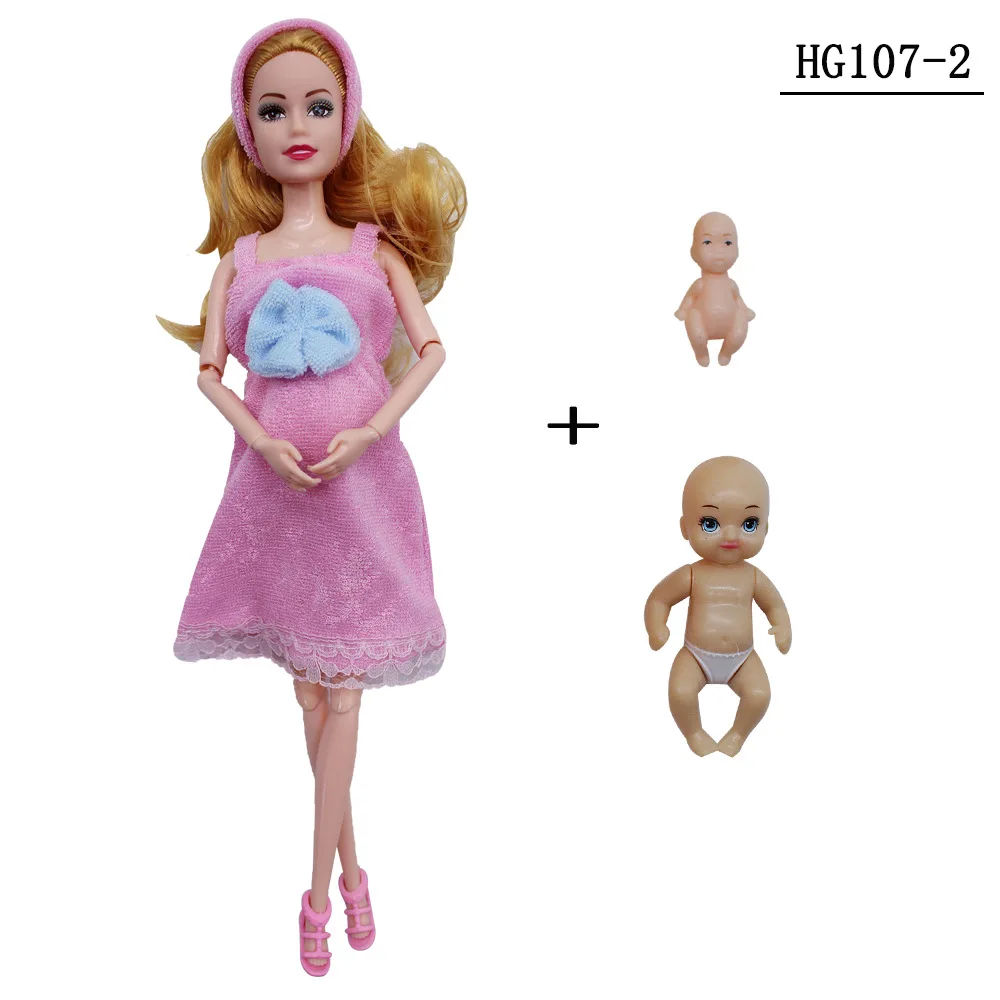 30cm Pregnant Doll With Baby In Belly 11 Movable Ball jointed Mom Dolls Pajamas Shoes Toys For Girls Gift DIY Educational Toys