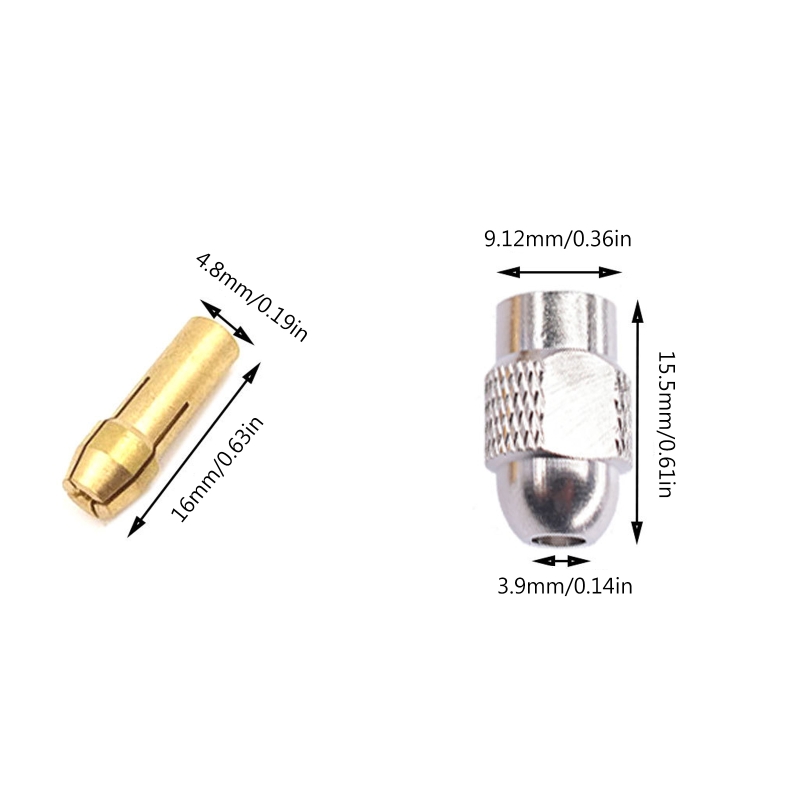 M6CF 11pcs Power Tool Mini Drill Brass Collet Chuck forDremel Rotary Tool Engraver