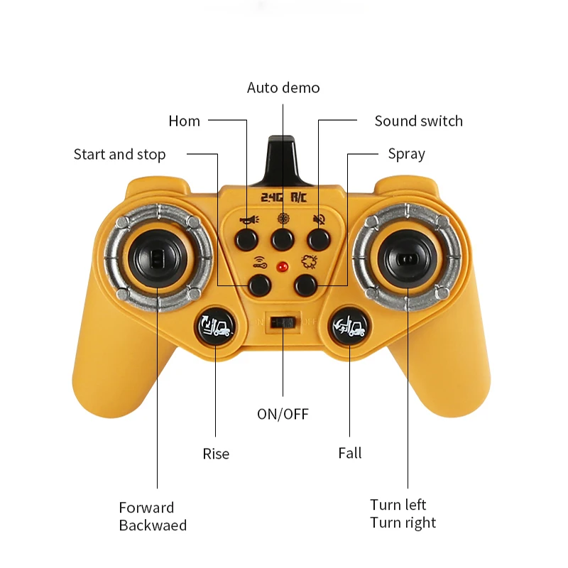 Remote Control Car Toys for Boys RC Cars Children Toys Forklift Truck Cranes Liftable Spray Electric Vehicle for Kids Gifts