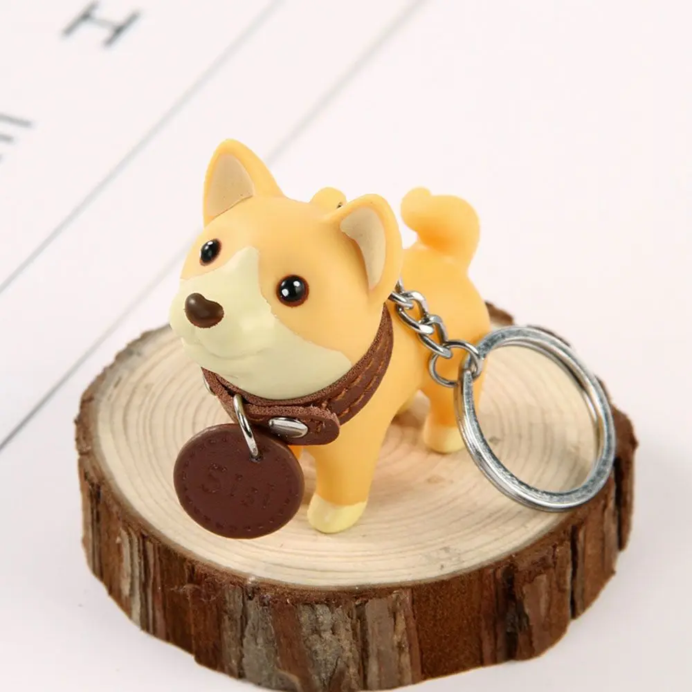 1 PCS Cute Dog Keychain Creative Hand-painted Terrier Key Ring Simple Lovely Animal Shape Car Key Holder