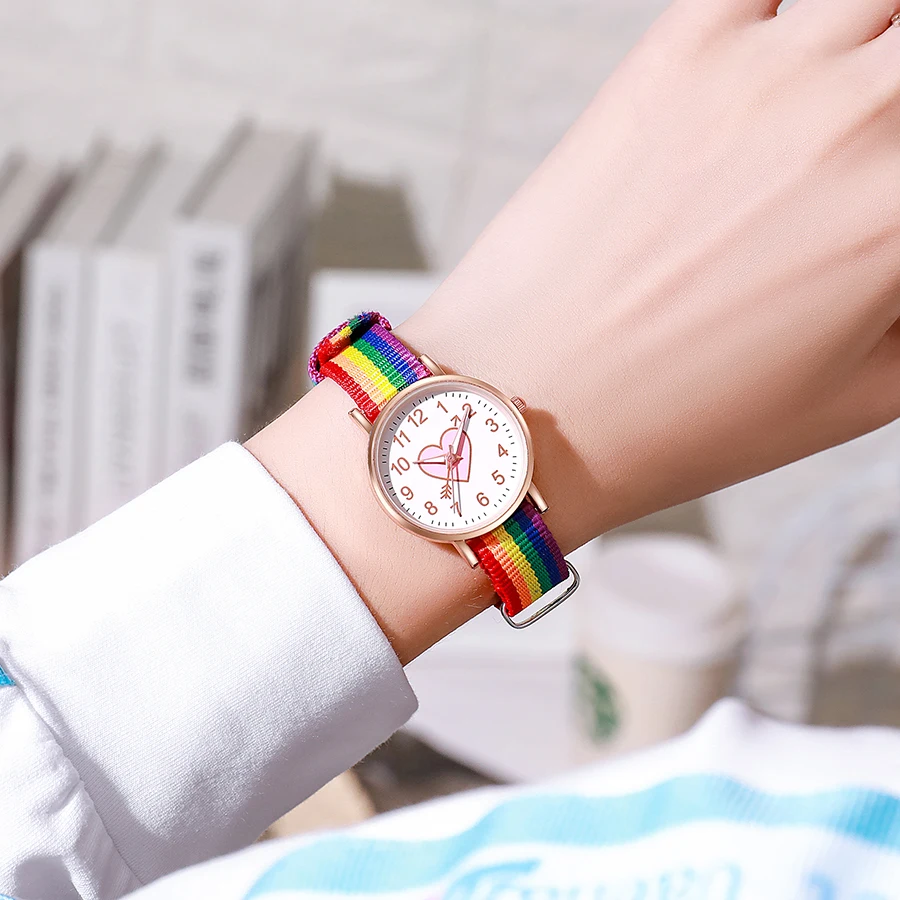 Casual Watch For Women Rainbow Band Watches Simple Classic Ladies Quartz Wristwatch Clock Gift relojes de mujer