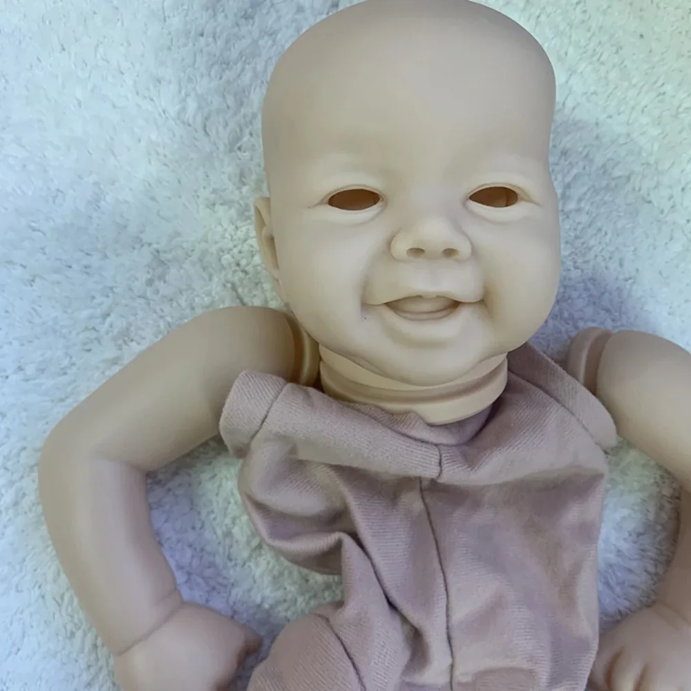 20inch Reborn Kit Emmy Smile Newborn Baby Unassembled Unpainted Doll Parts with Cloth Body and Eyes Bebe Reborn Kits